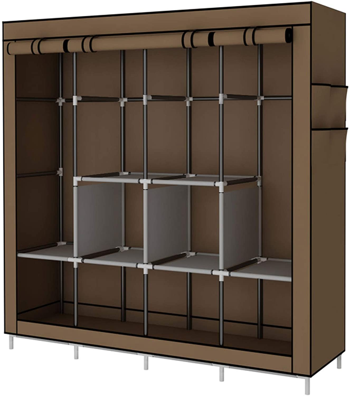 Fancy Portable Folding Fabric Wardrobe with Metal Tubes 