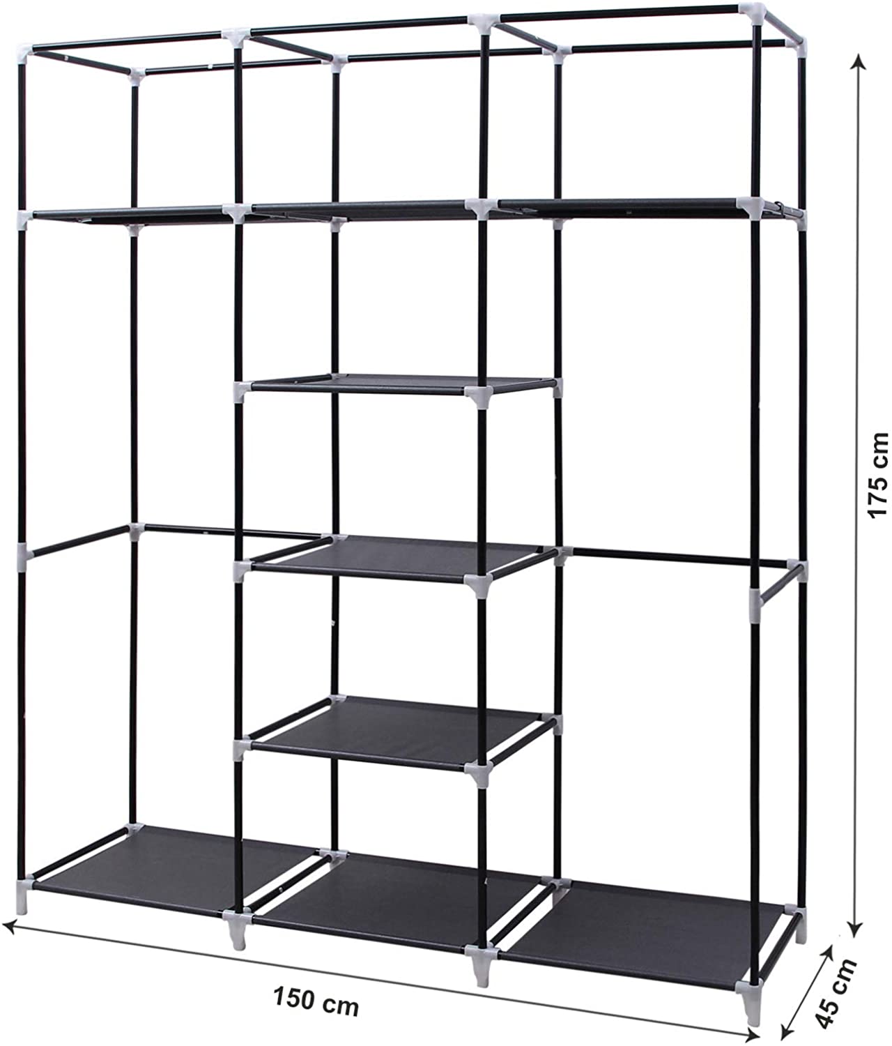 Hot Sell High-Quality Closet Wardrobe with Cover with 6 Storage Shelves