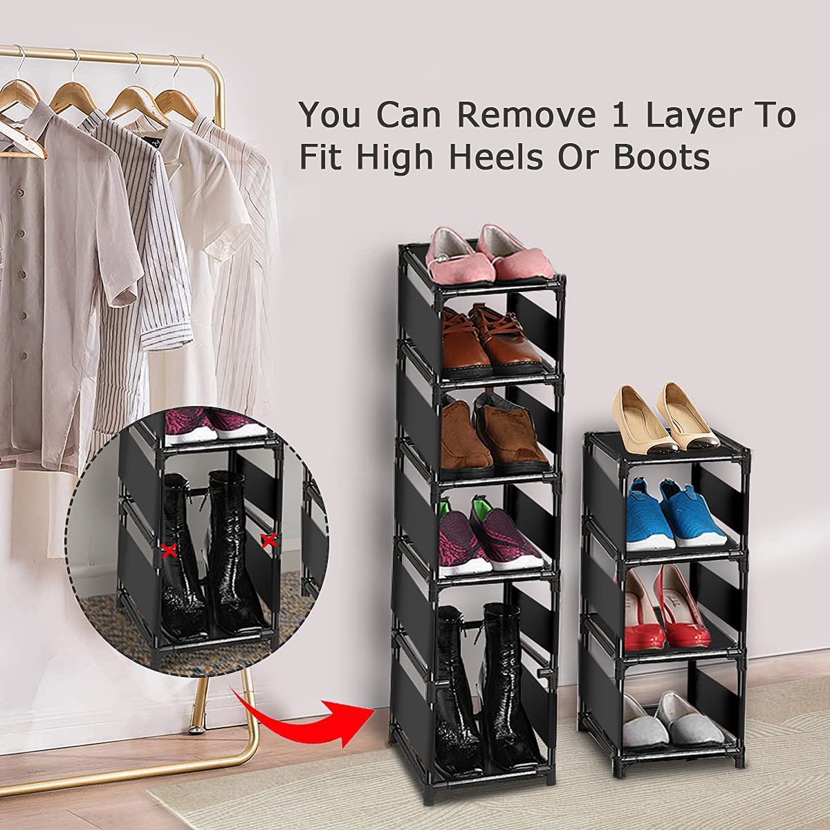 Large Shoe Tower 10 Tiers Metal Stackable Shoe Cabinet Manufacturer