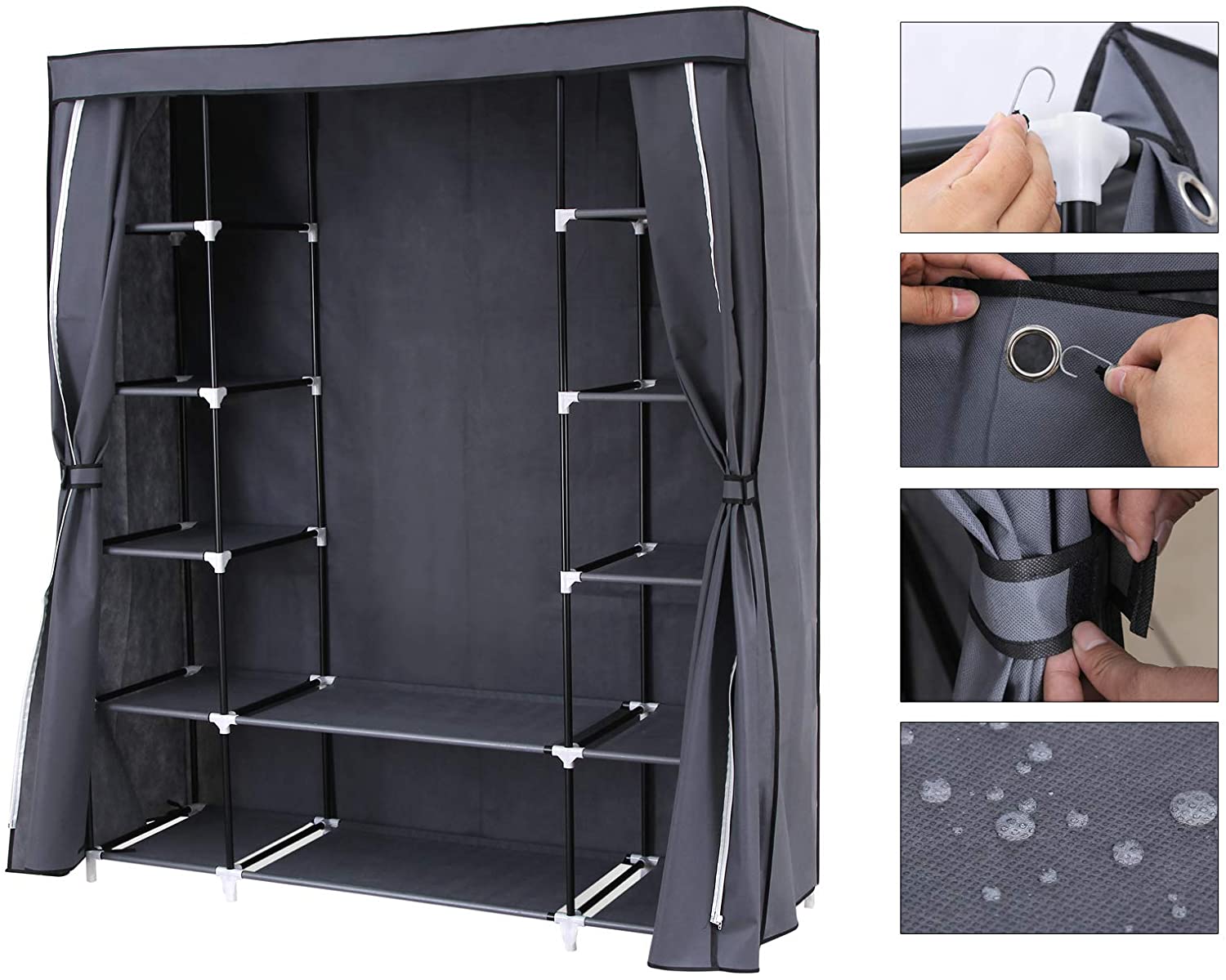 Newest product For school door fabric wardrobe closet with powder coated waterproof fabric wardrobe fornonwoven fabric wardrobe