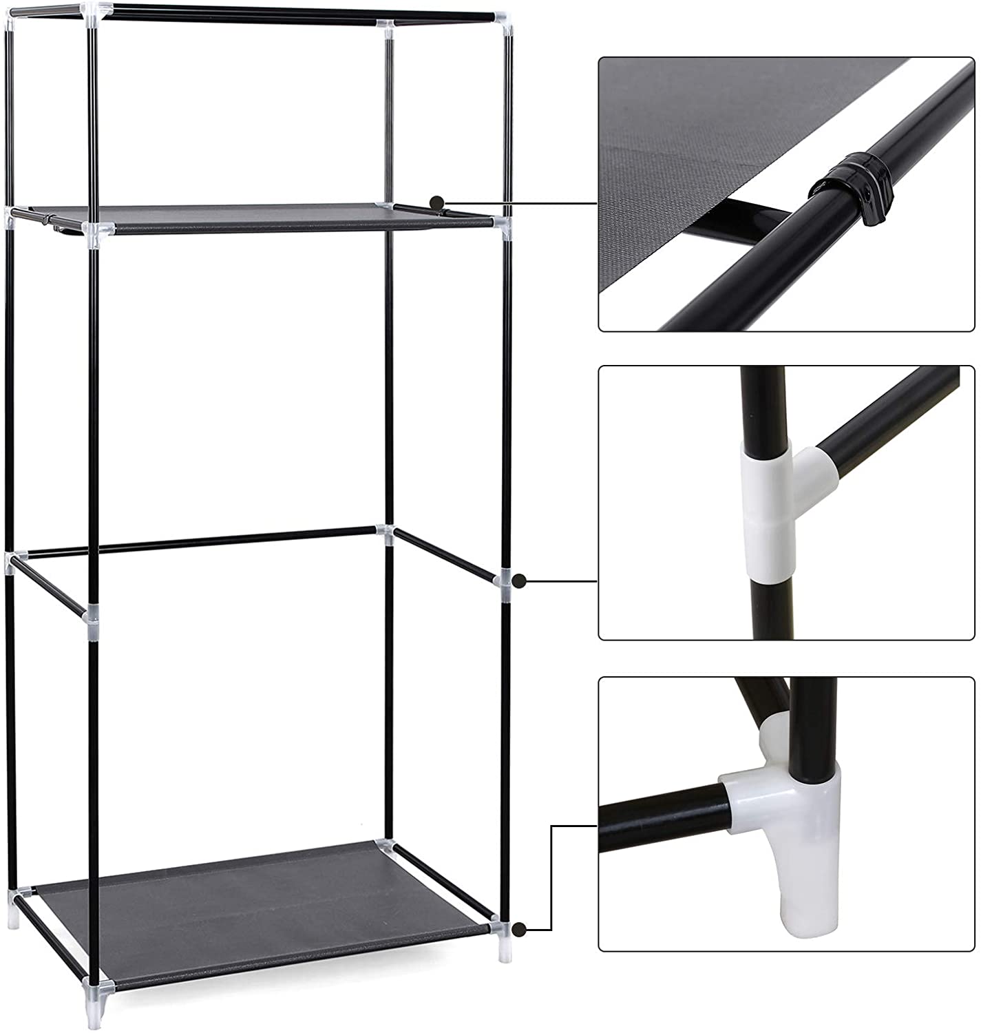 Cover Only for Double Rod Cloth Closet with Heavy Duty Zipper
