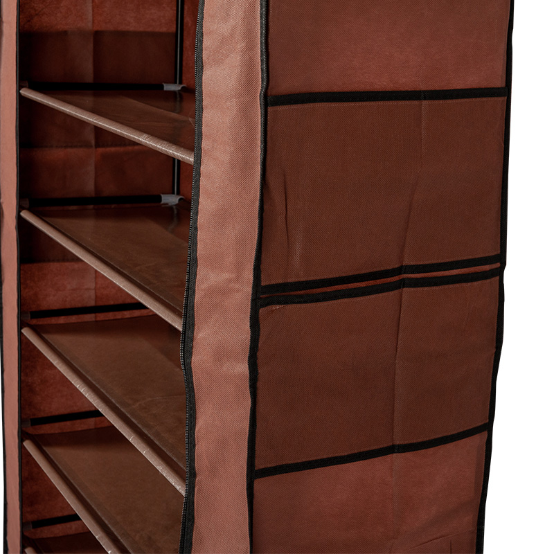 Non-woven fashion household large-capacity waterproof and dust-proof zipper door shoe cabinet shoe rack