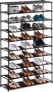 10 Tiers Shoe Rack, Large Shoe Rack Organizer for 50 Pairs, Space Saving Shoe Shelf, Non-Woven Fabric Shoe Storage Cabinet