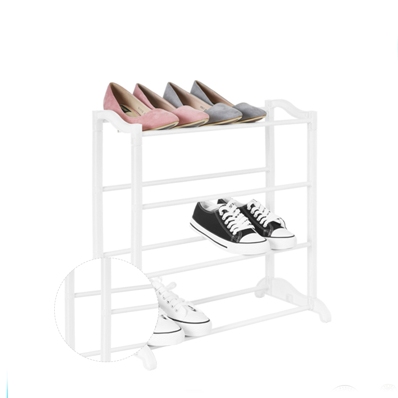 Sturdy Plastic Stainless Steel Stackable Assembly Shoe Rack