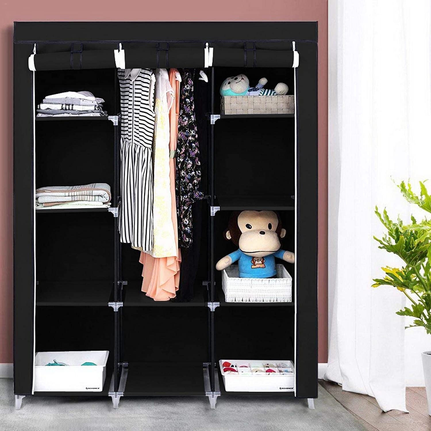 Clothing Armoire Stand Up Amazing Non-woven Fabric Closet