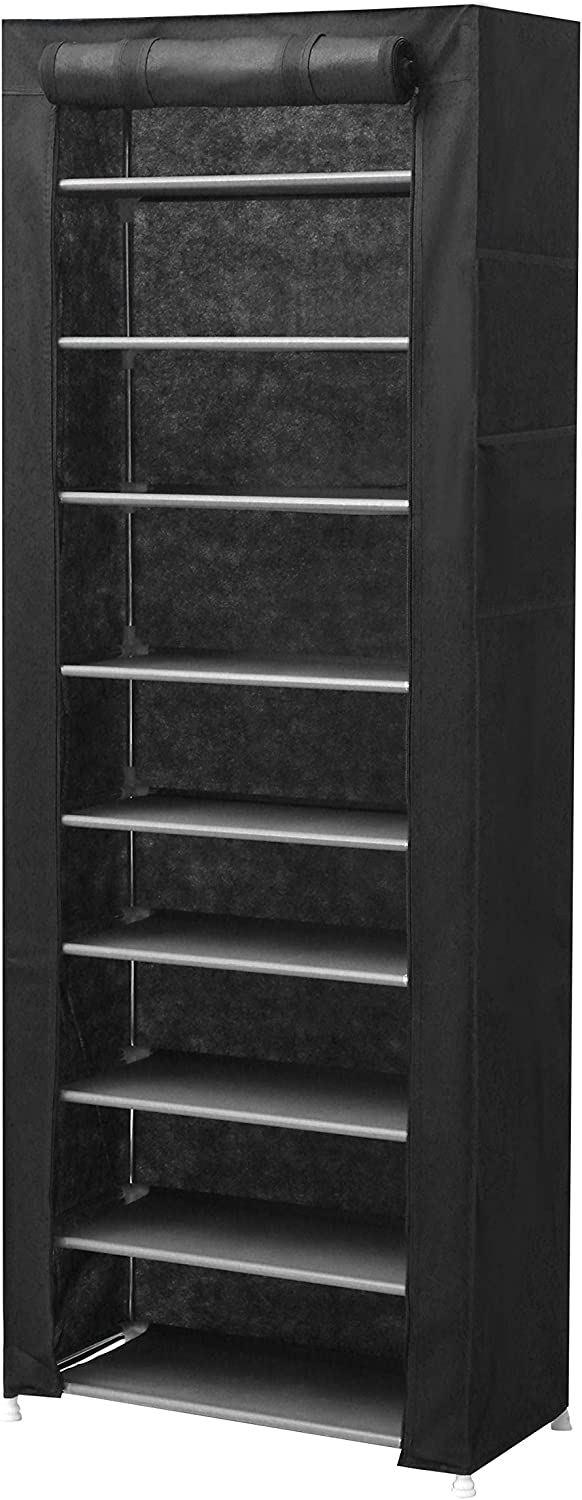 Non-woven fashion household large-capacity waterproof and dust-proof zipper door shoe cabinet shoe rack