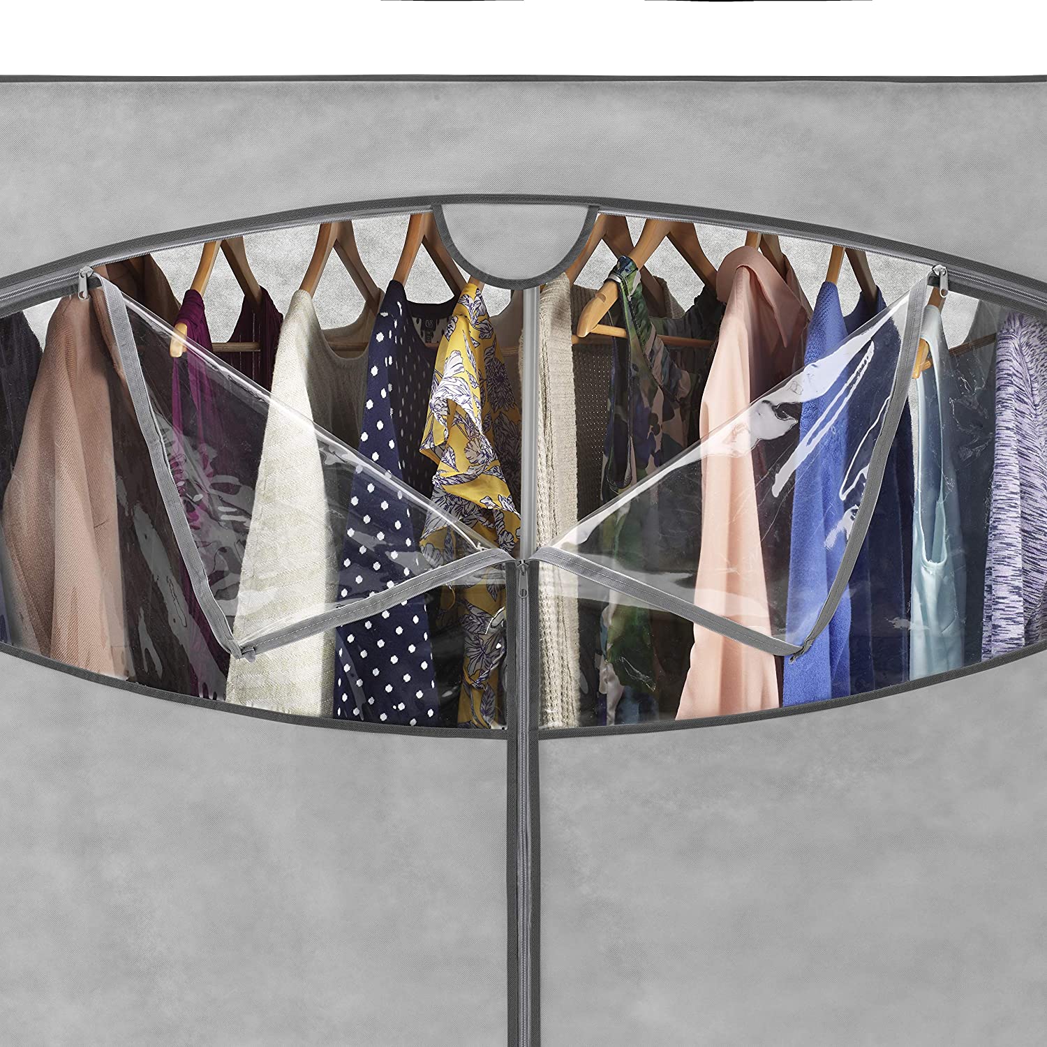 Portable Wardrobe Clothes Storage Organizer Closet with Hanging Rack