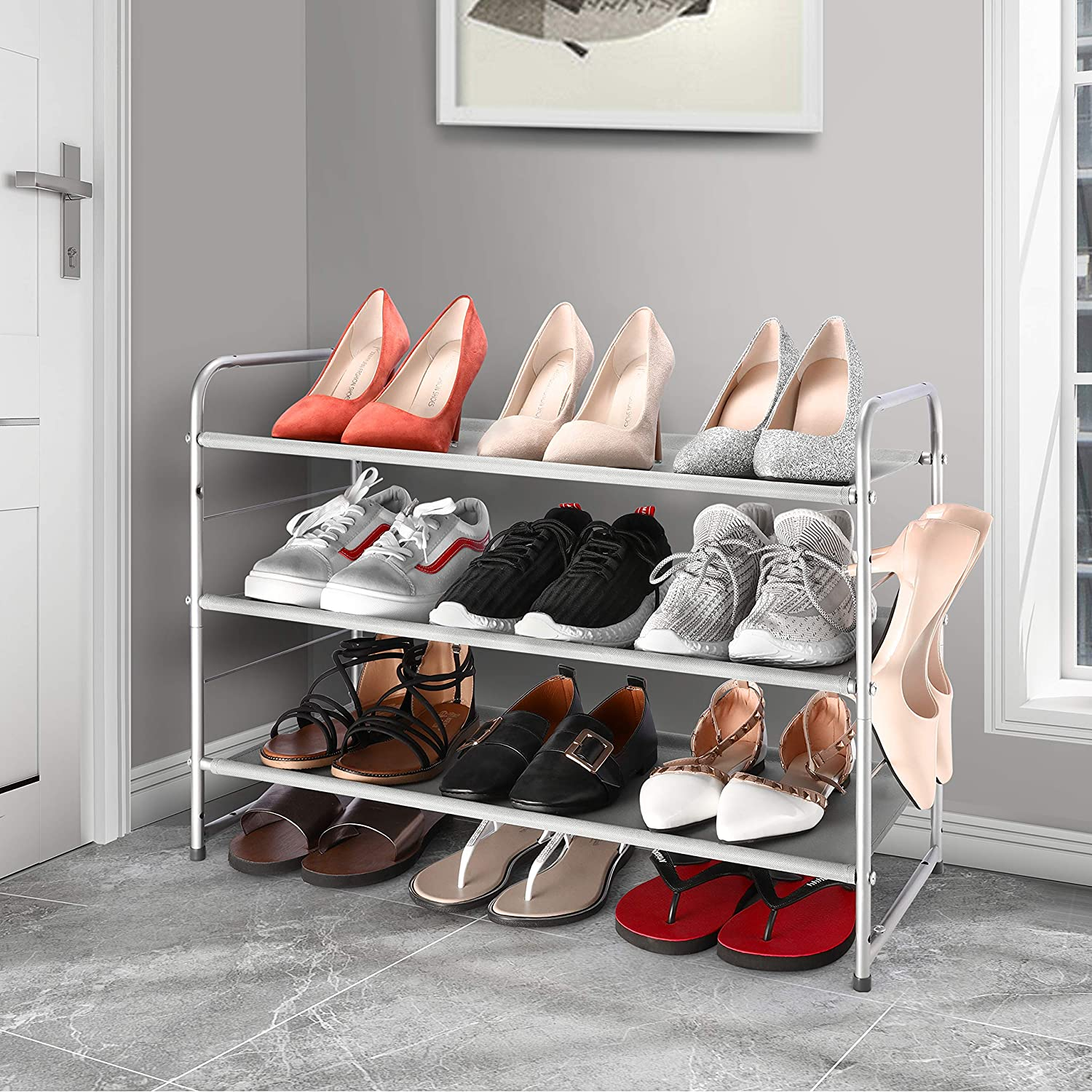 Simple Houseware 3-Tier Stackable Shoe Shelves Rack